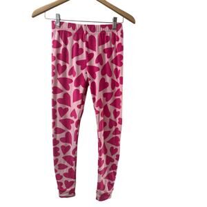 CAT & JACK Girls Pink Heart Print Leggings SIZE 14 XL Cozy Soft Warm Sleepover